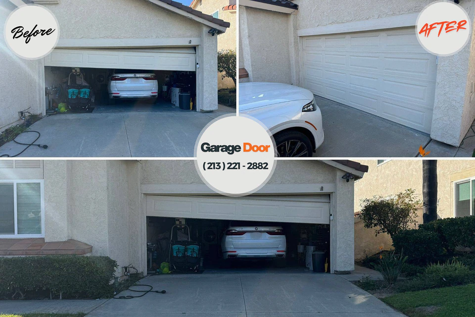 Before and after: garage door repair Clark County